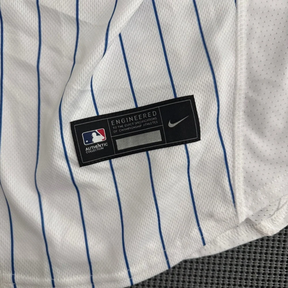 Nike Cubs Javier Baez 9 Authentic Pinstripe Jersey Mens 52 NWT